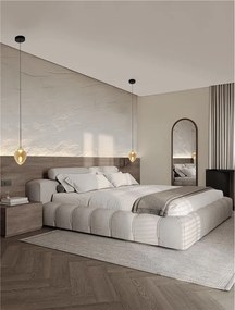 Pendul LED modern, Metal, Sticla, Champaign, Nali