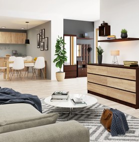 Comodă Koa III (wenge + Stejar sonoma). 1069387