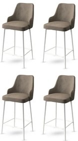 Set de scaune de bar Enox Cappuccino and White, 4buc., 4 buc