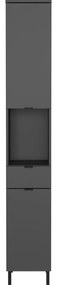 Dulap de baie gri antracit înalt, îngust 30x190 cm Arcena – Germania