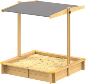 Cutie de nisip cu acoperiș SANDY, din lemn de brad, 120x120x120cm Jurhan