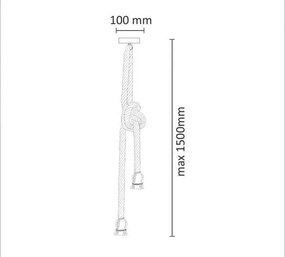 Lampa suspendata ROPE 2xE27/12W/230V