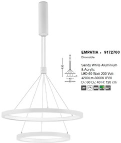 Lustra LED design modern circular EMPATIA II alb NVL-9172760