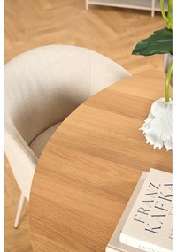 Masă de dining rotundă cu blat cu aspect de lemn de stejar ø 120 cm Soli – Actona