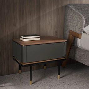 Noptiera deosebita design LUX Dark Grey-Walnut