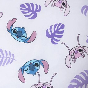 Lenjerie de pat pentru copii mov din bumbac pentru pat de o persoană 140x200 cm Lilo and Stitch "Kiss" – Jerry Fabrics