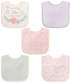 Set bavete pentru bebelusi 5 piese model floricele Infancie
