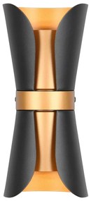 Aplică de perete neagră/în culoarea bronz Coat – Trio