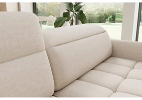 Colțar bej extensibil/cu spațiu de depozitare cu tapițerie din catifea (cu colț pe partea stângă/în formă de ”L”) Barea – ELTAP