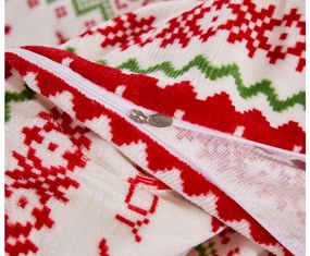 2x lenjerie de pat din microplus CHRISTMAS JOY alb + cearsaf din microplus SOFT 180x200 cm alb