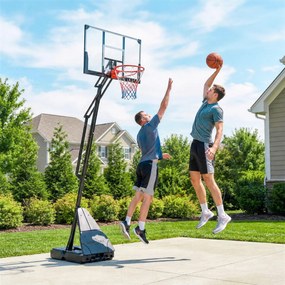 SPORTNOW Coș de Baschet Portabil pentru Exterior, Reglabil 2,45-3,05 m, Panou Rezistent la Șocuri, Reglare cu Manivelă | Aosom Romania