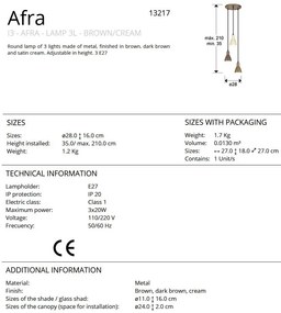 Lustra cu 3 pendule metalice Afra
