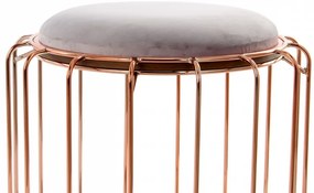 Taburet tapitat/masuta de cafea rotund/a Comfortable 50x50x45 cm gri deschis