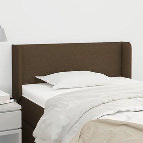 vidaXL Tăblie de pat cu aripioare maro închis 83x16x78/88 cm textil