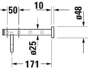 Duravit 99251000 - Cuier de perete pentru prosoape D-CODE 65 cm, crom lucios