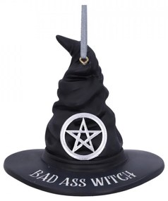 Decoratiune cu agatatoare palarie vrajitoare Bad Ass Witch 9 cm