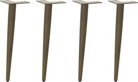 vidaXL Picioare pentru măsuță de cafea, formă conică, 4 buc., oțel natural, 42-43 cm
