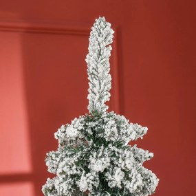 HOMCOM Brad de Crăciun Înzăpezit cu Trei Secțiuni, 490 de Crengi din Metal și Plastic, 54x54x210 cm, Verde | Aosom Romania