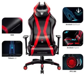 Scaun gaming Diablo X-Horn 2.0 King Size: Negru-roșu Diablochairs