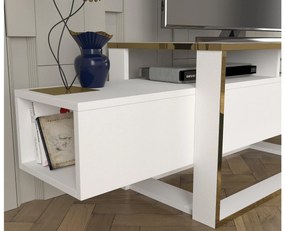 Masă TV/Dulap Biano (Alb + Auriu). 1088673
