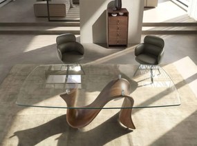 Comoda inalta design LUX cu sertare Walnut Veneer