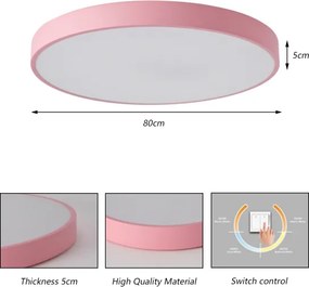 Brilagi - Plafonieră LED POOL/100W/230V 3000/4000/6000K 80 cm roz