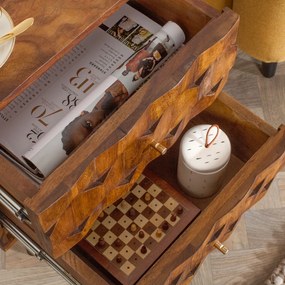 Masuta, Noptiera din lemn Mystic Living 40cm Sheesham A-39745 VC