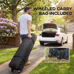 Outsunny Pavilion Pliabil cu Pereți din Plasă, Înălțime Reglabilă și Protecție UV, 356x356x280 cm, Gri | Aosom Romania