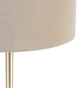 Lampa de masa clasica alama cu abajur maro deschis 35 cm - Simplo