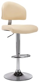 vidaXL Scaun de bar, crem, piele ecologică