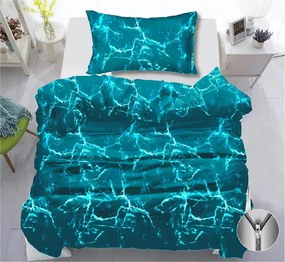 Lenjerie de pat din bumbac turcoaz TEMPESTA Dimensiune lenjerie de pat: 70 x 90 cm | 140 x 200 cm