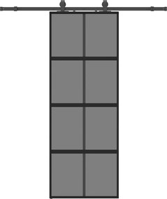 vidaXL Ușă glisantă cu set feronerie neagră 76x205cm sticlă securizată