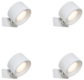 Set de 4 Aplice și Plafoniere Moderne Albe cu LED Reîncărcabil - Bright