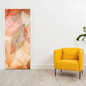 Fototapet pentru ușă - Frunze de toamnă pictate (95x205cm)