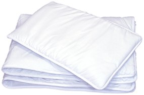Set pilota 135 x 100 cm si perna 40 x 60 cm pentru copii, bumbac satin premium si umplutura hipoalergenica BabySoft, Alb