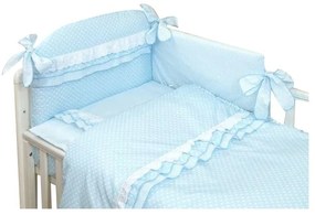 Amy - Lenjerie 3 piese Cu protectie laterala Baby Chic din Bumbac. 120x60 cm. Blue