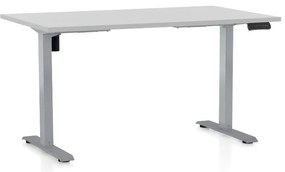 Masa inaltime reglabila OfficeTech B, 120 x 80 cm, bază gri, gri deschis