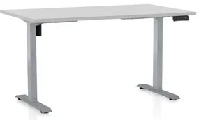 Masa inaltime reglabila OfficeTech B, 120 x 80 cm, bază gri, gri deschis