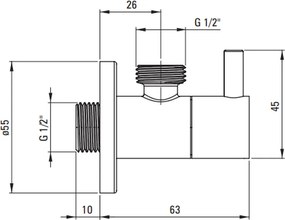 Robinet coltar rotund Deante 1 2   - 1 2   crom lucios
