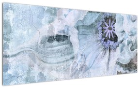 Tablou - Frescă florală pe un perete de cărămidă (120x50 cm)