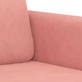 Canapea cu 2 locuri, roz, 140 cm, catifea Roz, 158 x 77 x 80 cm