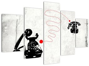 Tablou - Desen de telefon în stilul lui Banksy (150x105 cm)