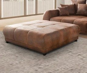 Canapea extensibilă dumonde cu 2 lăzi de depozitare si sezut confortabil din spuma high-density, Verona Madagaskar Brown 310x100 cm cu taburet inclus