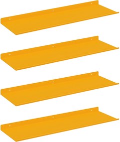 vidaXL Raft suspendat 4 pcs Galben muștar 60 x 18 x 2,5 cm Oțel