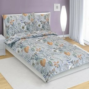 Lenjerie de pat creponată Bellatex Frunze, 140 x 220 cm, 70 x 90 cm
