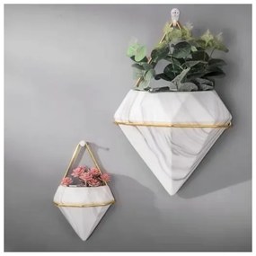 SET 2x ghiveci de flori de perete SEMELA 23x20 cm auriu