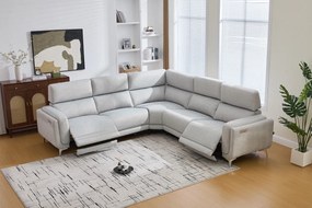 Coltar dumonde cu 2 reclinere electrice, tetiere reglabile, incarcare USB, Arvion 341x103cm