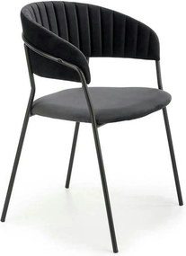 Scaun K426, negru, stofa catifelata/metal, 57x54x79 cm