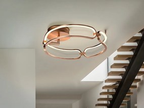 Lustra LED aplicata design ultra-modern 47cm Colette auriu roze