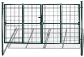 Gard de gradina plasa, poarta gard grilaj, 289x200 cm 306x250 cm Verde, 306 x 250 cm